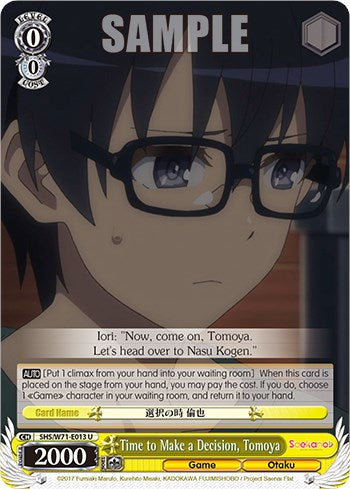 Time to Make a Decision, Tomoya [Saekano How to Raise a Boring Girlfriend. flat] | Cracking-Singles