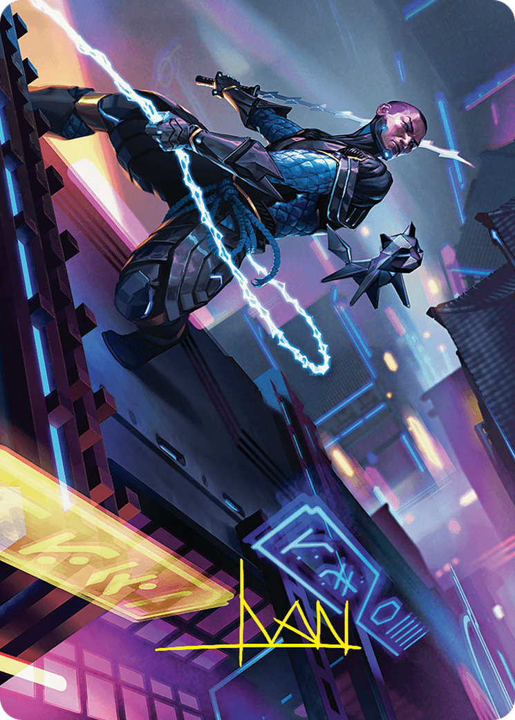 Kaito, Cunning Infiltrator Art Card (51/54) (Gold-Stamped Signature) [Foundations Art Series] | Cracking-Singles