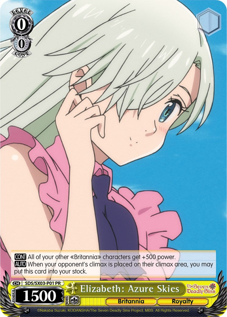 Elizabeth: Azure Skies (SDS/SX03-P01 PR) (Promo) [The Seven Deadly Sins] | Cracking-Singles