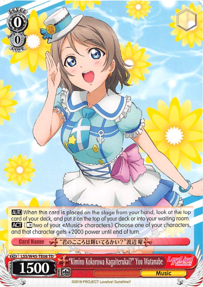 "Kimino Kokorowa Kagaiterukai?" You Watanabe (LSS/W45-TE08 TD) [Love Live! Sunshine!!] | Cracking-Singles