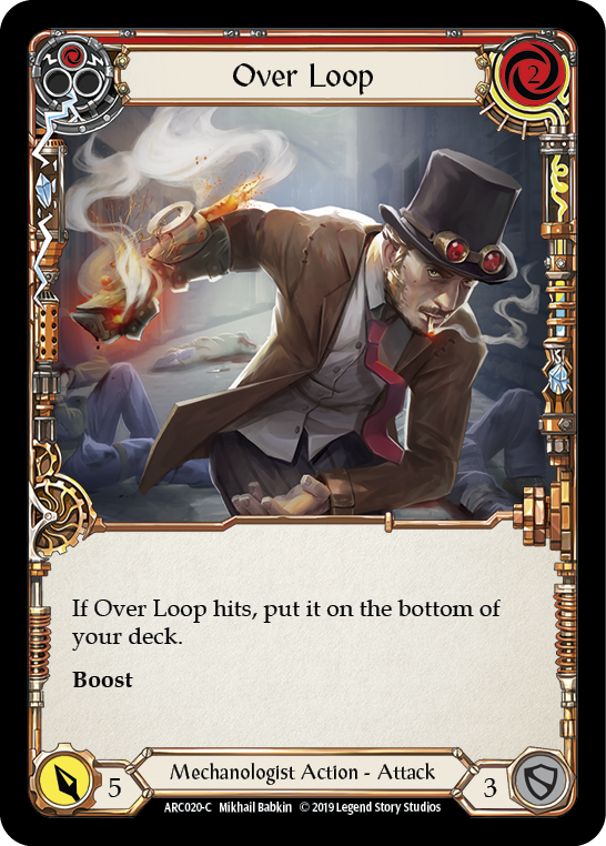 Over Loop (Red) [ARC020-C] (Arcane Rising)  1st Edition Rainbow Foil | Cracking-Singles