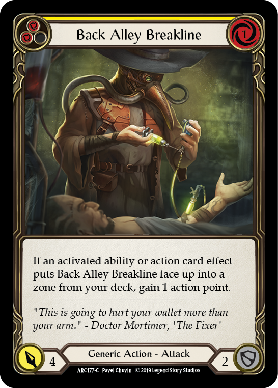 Back Alley Breakline (Yellow) [ARC177-C] (Arcane Rising)  1st Edition Rainbow Foil | Cracking-Singles