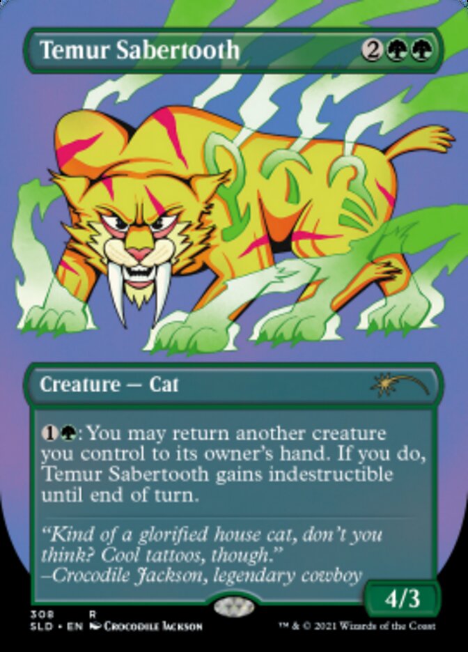 Temur Sabertooth (Borderless) [Secret Lair Drop Series] | Cracking-Singles