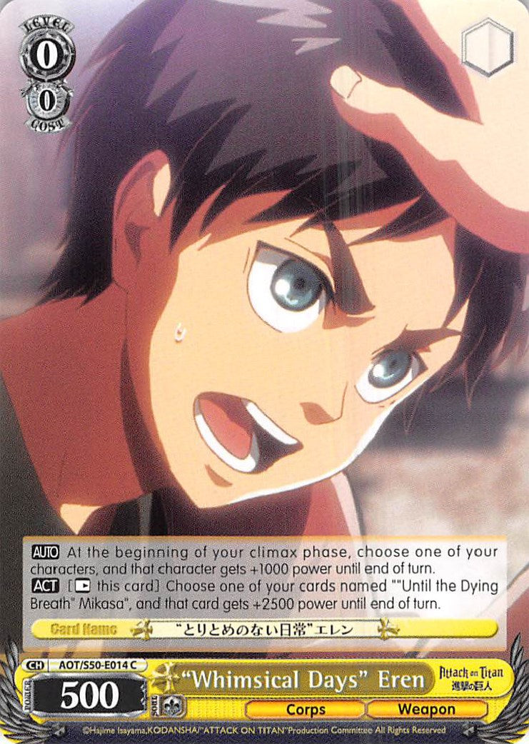"Whimsical Days" Eren (AOT/S50-E014 C) [Attack on Titan Vol. 2] | Cracking-Singles