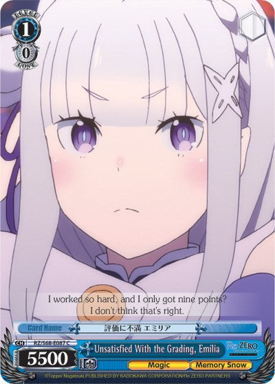 Unsatisfied With the Grading, Emilia (RZ/S68-E087 C) [Re:ZERO Memory Snow] | Cracking-Singles