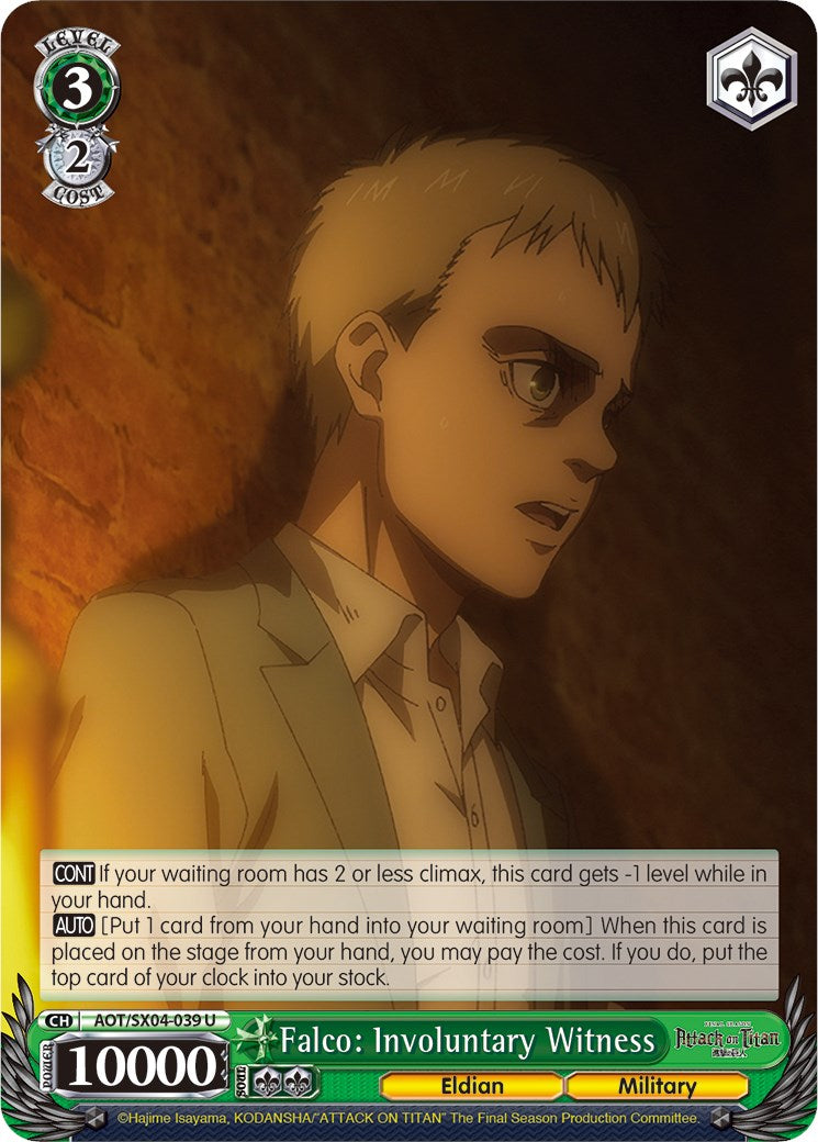 Falco: Involuntary Witness [Attack On Titan: Final Season] | Cracking-Singles