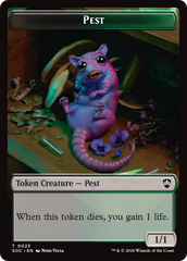 Saproling // Pest (0023) Double-Sided Token [Secrets of Strixhaven Commander Tokens] | Cracking-Singles