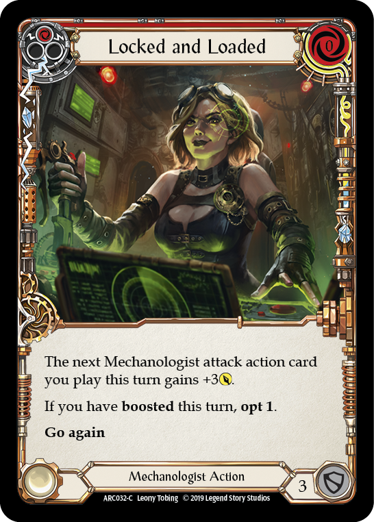 Locked and Loaded (Red) [ARC032-C] (Arcane Rising)  1st Edition Rainbow Foil | Cracking-Singles