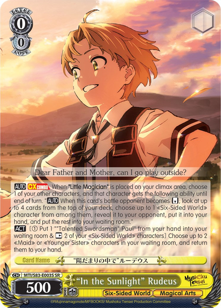 "In the Sunlight" Rudeus (MTI/S83-E003S SR) [Mushoku Tensei: Jobless Reincarnation] | Cracking-Singles