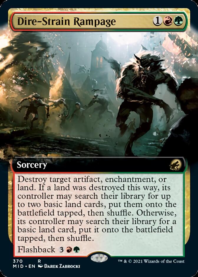 Dire-Strain Rampage (Extended Art) [Innistrad: Midnight Hunt] | Cracking-Singles