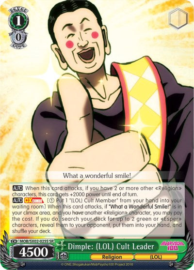 Dimple: (MOB/SX02-025S SR) (LOL Cult Leader) [Mob Psycho 100] | Cracking-Singles