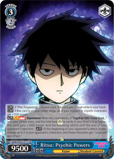 Ritsu: Psychic Powers (MOB/SX02-071S SR) [Mob Psycho 100] | Cracking-Singles