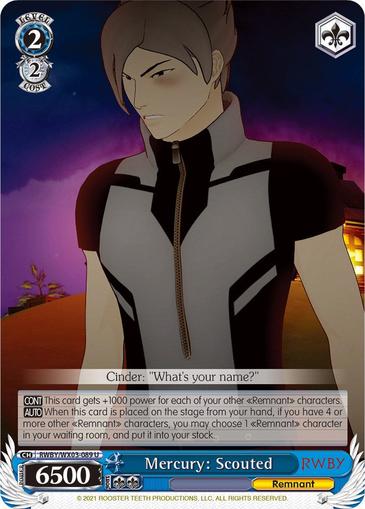 Mercury: Scouted (RWBY/WX03-089 U) [RWBY] | Cracking-Singles