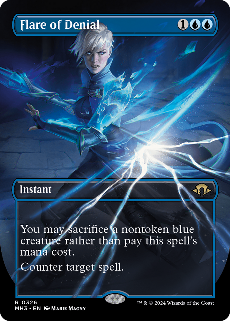 Flare of Denial (Borderless) [Modern Horizons 3] | Cracking-Singles