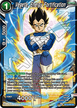 Vegeta, Energy Fortification (Uncommon) (BT13-040) [Supreme Rivalry] | Cracking-Singles