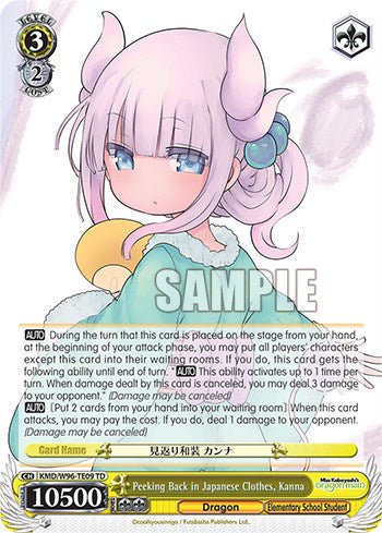 Peeking Back in Japanese Clothes, Kanna [Miss Kobayashi's Dragon Maid] | Cracking-Singles