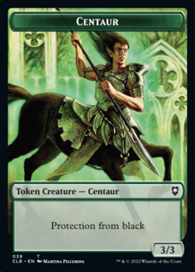 Horror // Centaur Double-Sided Token [Commander Legends: Battle for Baldur's Gate Tokens] | Cracking-Singles
