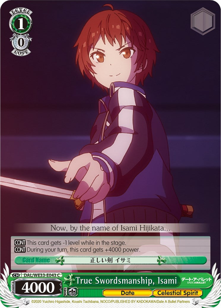 True Swordsmanship, Isami (DAL/WE33-E043 C) [Date A Bullet] | Cracking-Singles