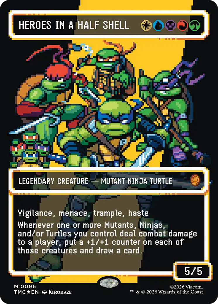 Heroes in a Half Shell (0096) (Borderless) (Surge Foil) [Teenage Mutant Ninja Turtles Commander] | Cracking-Singles