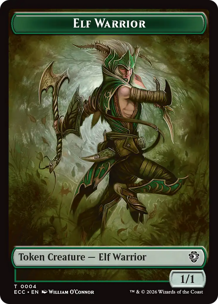 Elf Warrior (0004) // Plant (0005) Double-Sided Token [Lorwyn Eclipsed Tokens] | Cracking-Singles