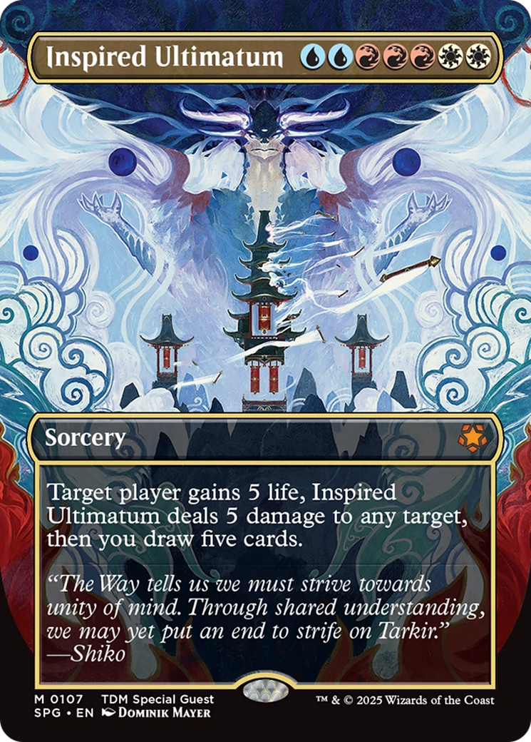 Inspired Ultimatum (Borderless) [Tarkir: Dragonstorm Special Guests] | Cracking-Singles