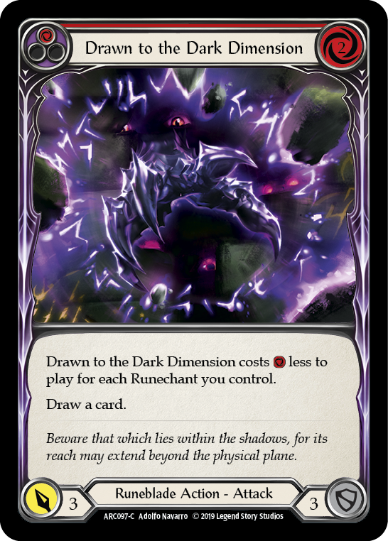 Drawn to the Dark Dimension (Red) [ARC097-C] (Arcane Rising)  1st Edition Rainbow Foil | Cracking-Singles