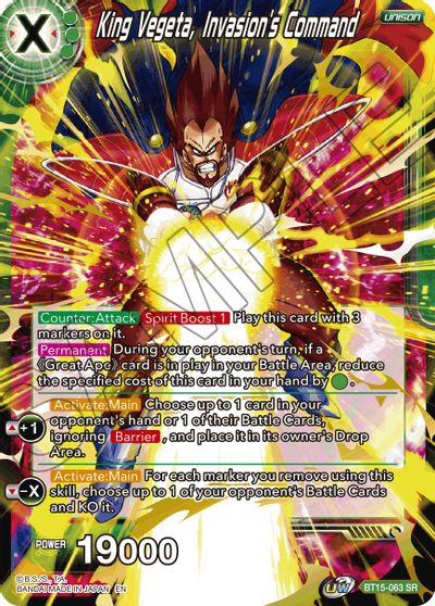 King Vegeta, Invasion's Command (BT15-063) [Saiyan Showdown] | Cracking-Singles