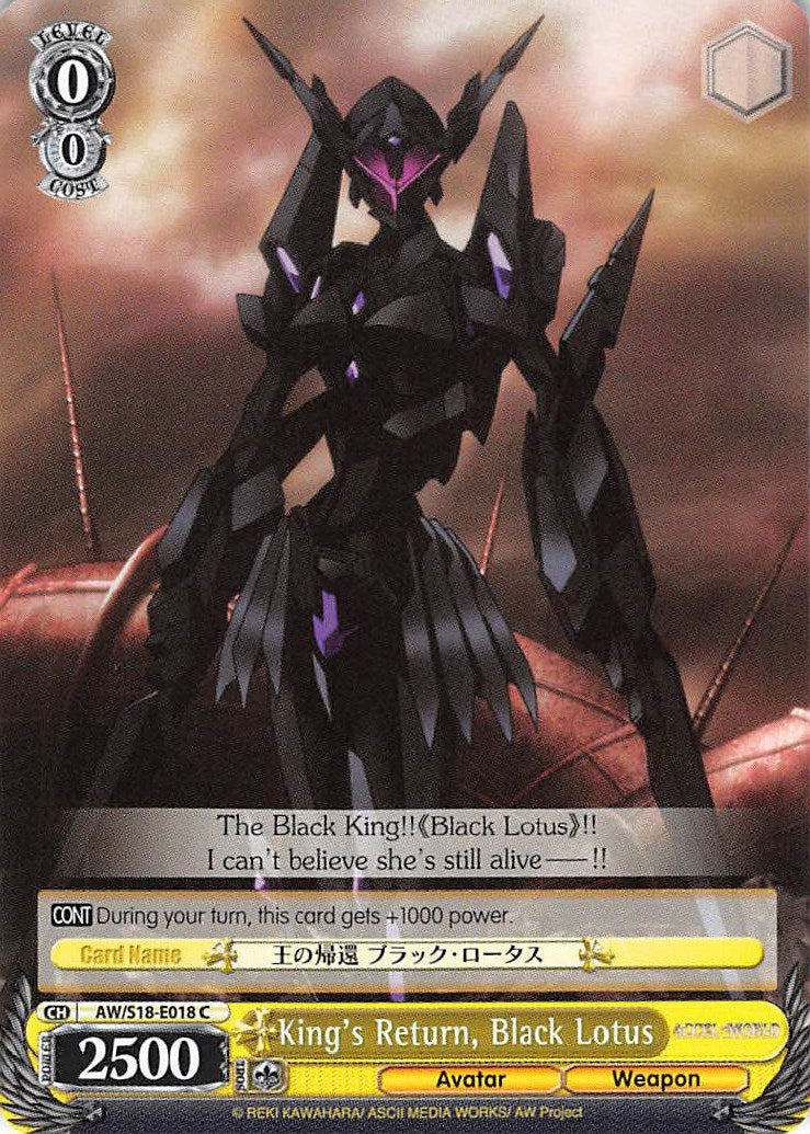 King's Return, Black Lotus (AW/S18-E018 C) [Accel World] | Cracking-Singles