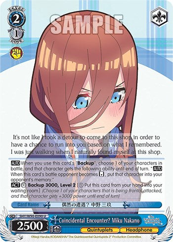 Coincidental Encounter? Miku Nakano (5HY/W90-E090 U) [The Quintessential Quintuplets 2] | Cracking-Singles