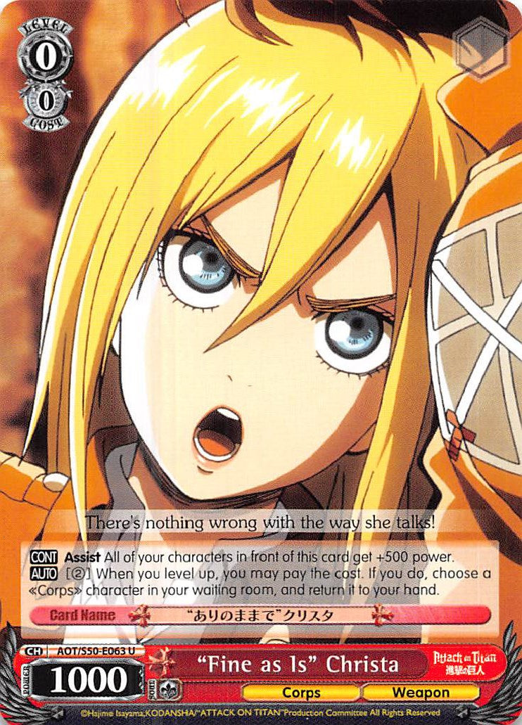 "Fine as Is" Christa (AOT/S50-E063 U) [Attack on Titan Vol. 2] | Cracking-Singles