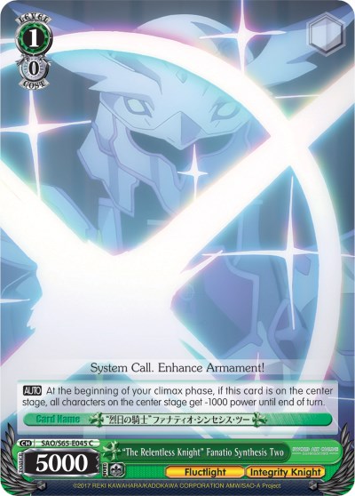 "The Relentless Knight" Fanatio Synthesis Two (SAO/S65-E045 C) [Sword Art Online -Alicization-] | Cracking-Singles