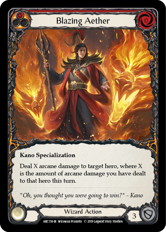 Blazing Aether [ARC118-M] (Arcane Rising)  1st Edition Rainbow Foil | Cracking-Singles