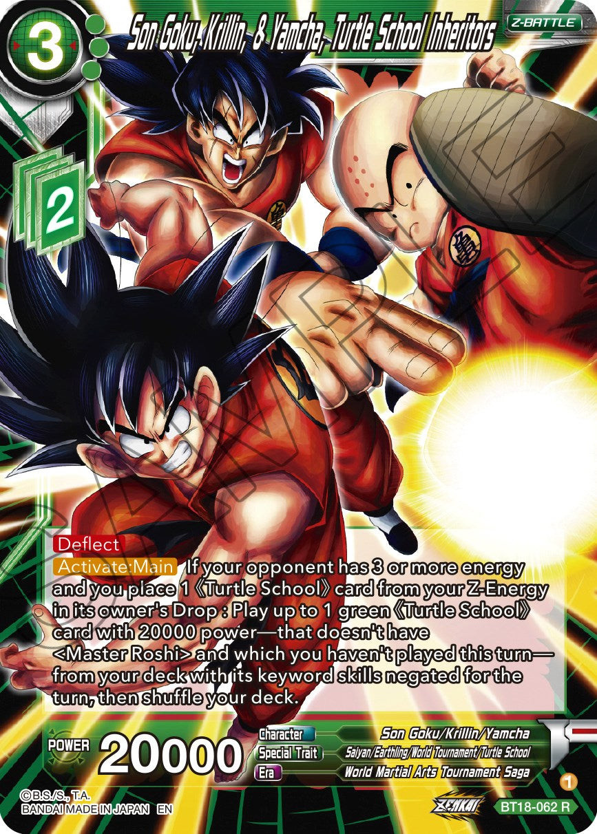 Son Goku, Krillin, & Yamcha, Turtle School Inheritors (BT18-062) [Dawn of the Z-Legends] | Cracking-Singles