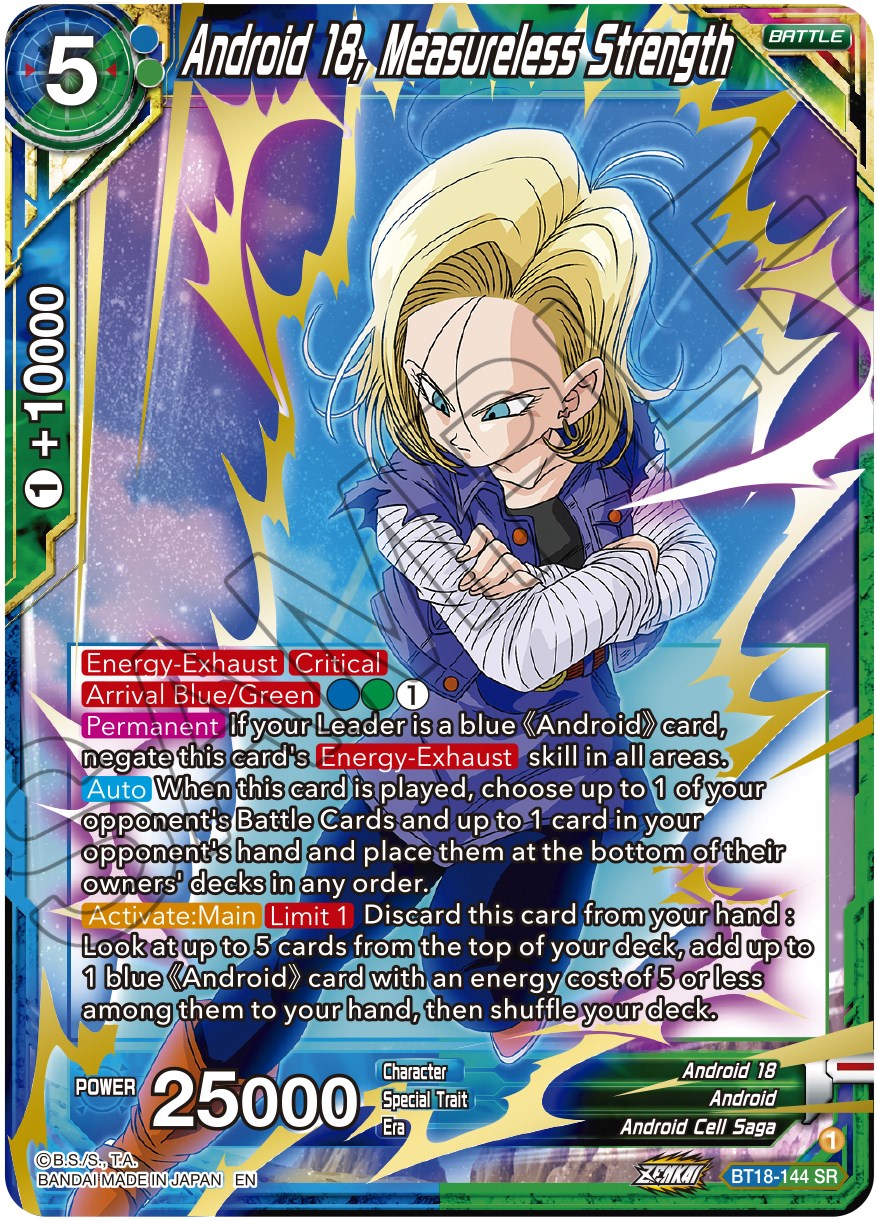 Android 18, Measureless Strength (BT18-144) [Dawn of the Z-Legends] | Cracking-Singles