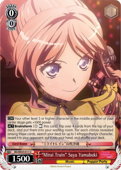 "Mirai Train" Saya Yamabuki (BD/WE35-E11 U) (Parallel Foil) [Poppin'Party x Roselia] | Cracking-Singles