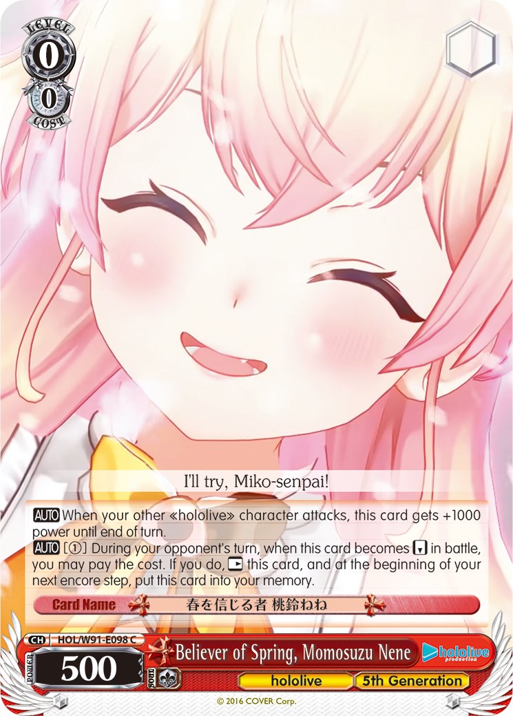 Believer of Spring, Momosuzu Nene (HOL/W91-E098 C) [hololive production] | Cracking-Singles