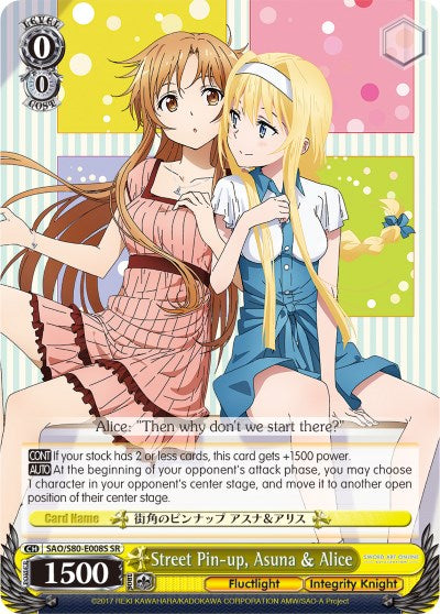 Street Pin-up, Asuna & Alice (SAO/S80-E008S SR) [Sword Art Online -Alicization- Vol.2] | Cracking-Singles