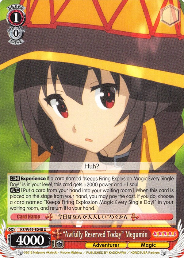 "Awfully Reserved Today" Megumin (KS/W49-E048 U) [KonoSuba] | Cracking-Singles