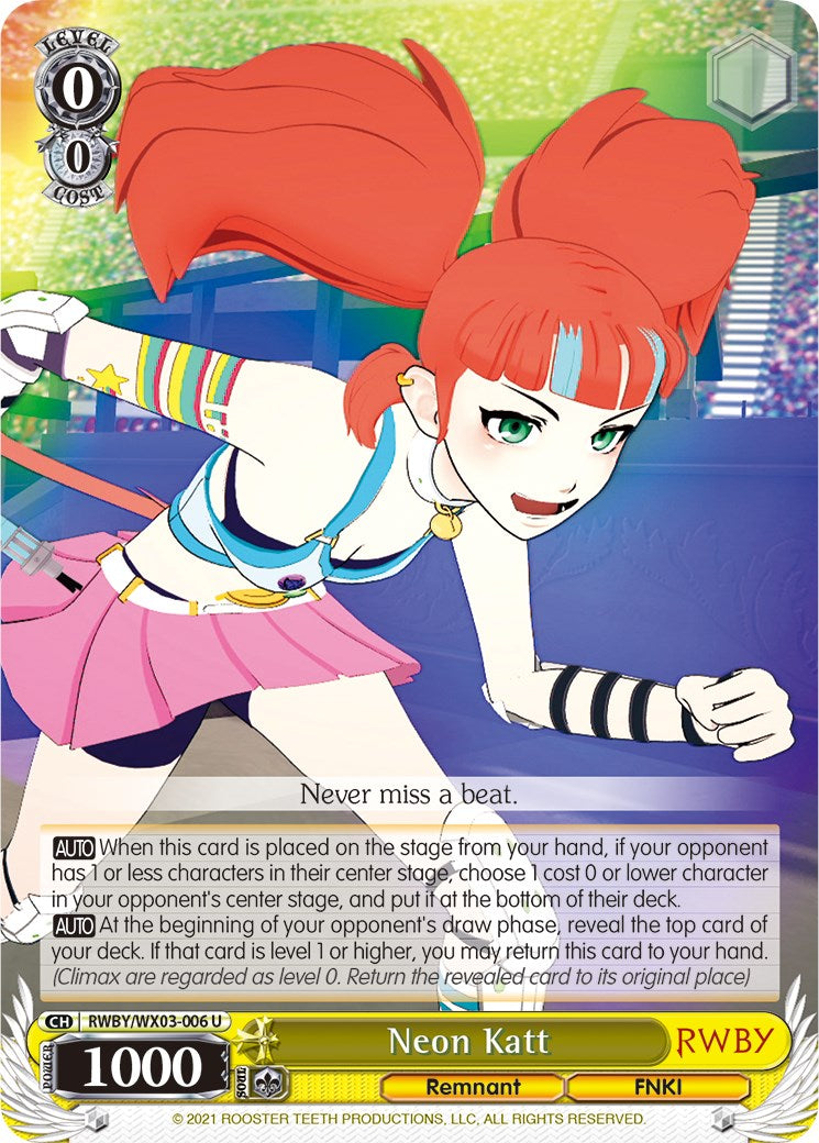 Neon Katt (RWBY/WX03-006 U) [RWBY] | Cracking-Singles