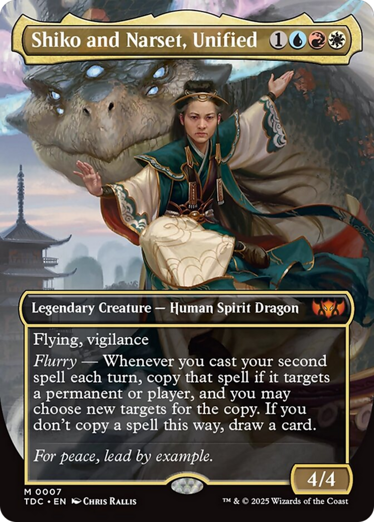 Shiko and Narset, Unified (Borderless) [Tarkir: Dragonstorm Commander] | Cracking-Singles