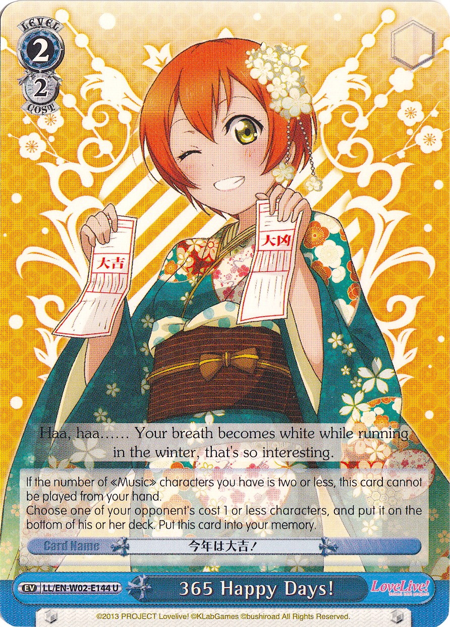 365 Happy Days! (LL/EN-W02-E144 U) [Love Live! DX Vol.2] | Cracking-Singles