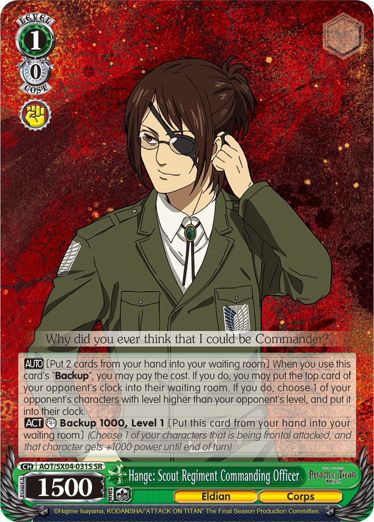 Hange: Scout Regiment Commanding Officer (Foil) [Attack On Titan: Final Season] | Cracking-Singles