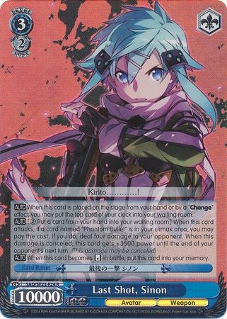 Last Shot, Sinon (SAO/SE23-E24 R) (Parallel Foil) [Sword Art Online II] | Cracking-Singles
