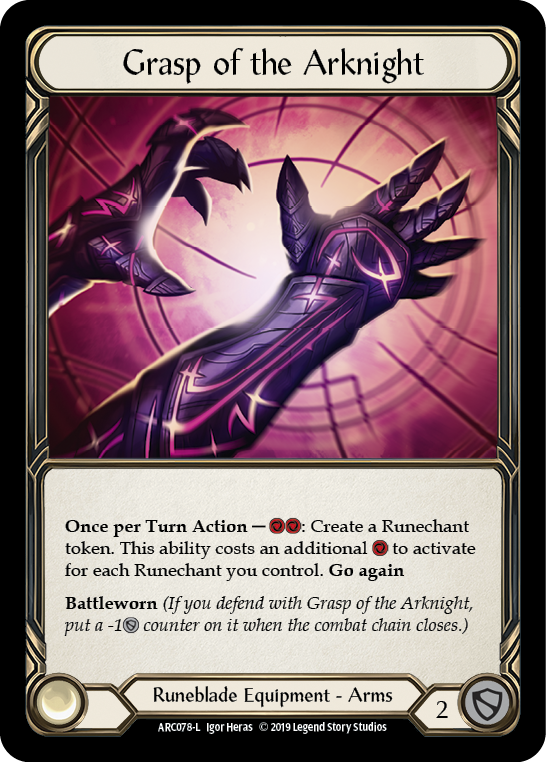 Grasp of the Arknight [ARC078-L] (Arcane Rising)  1st Edition Cold Foil | Cracking-Singles