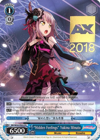 "Hidden Feelings" Yukina Minato (BD/W54-PE03 PR) (Anime Expo 2018 Stamped) (Promo) [BanG Dream! Girls Band Party!] | Cracking-Singles