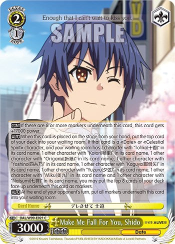 Make Me Fall For You, Shido [Date A Live Vol.2] | Cracking-Singles