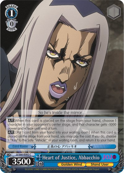 Heart of Justice, Abbacchio (JJ/S66-E092 C) [JoJo's Bizarre Adventure: Golden Wind] | Cracking-Singles