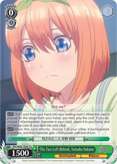 The Two Left Behind, Yotsuba Nakano (5HY/W83-TE64 TD) [The Quintessential Quintuplets] | Cracking-Singles
