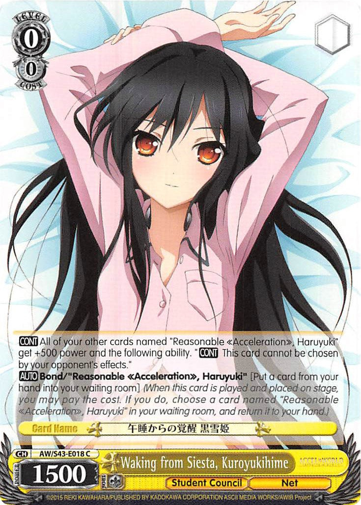 Waking from Siesta, Kuroyukihime (AW/S43-E018 C) [Accel World -Infinite Burst-] | Cracking-Singles