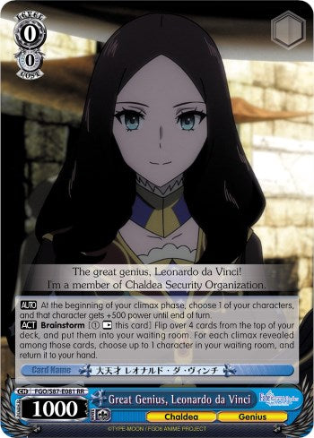 Great Genius, Leonardo da Vinci (FGO/S87-E081 RR) [Fate/Grand Order THE MOVIE Divine Realm of the Round Table: Camelot] | Cracking-Singles